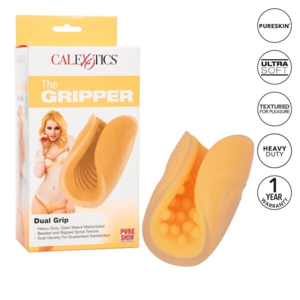 POTENTE - CALEXOTICS - MASTURBADOR BEADED GRIP LARANJA