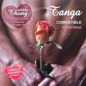 POTENTE - HOTFLOWERS - TANGA MASCULINA+ 2 BICOS WAFER DE MORANGO /es/pt/en/fr/it/