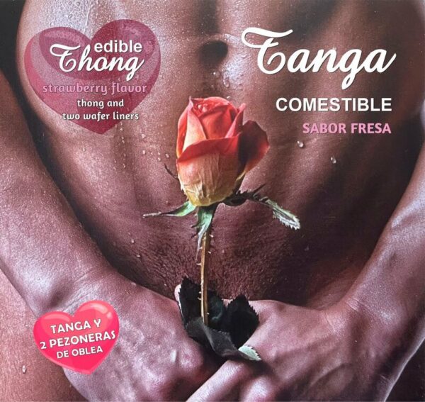 POTENTE - HOTFLOWERS - TANGA MASCULINA+ 2 BICOS WAFER DE MORANGO /es/pt/en/fr/it/