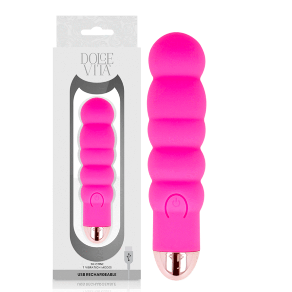 POTENTE - DOLCE VITA - VIBRADOR RECARREGÁVEL SEIS PINK 7 VELOCIDADES