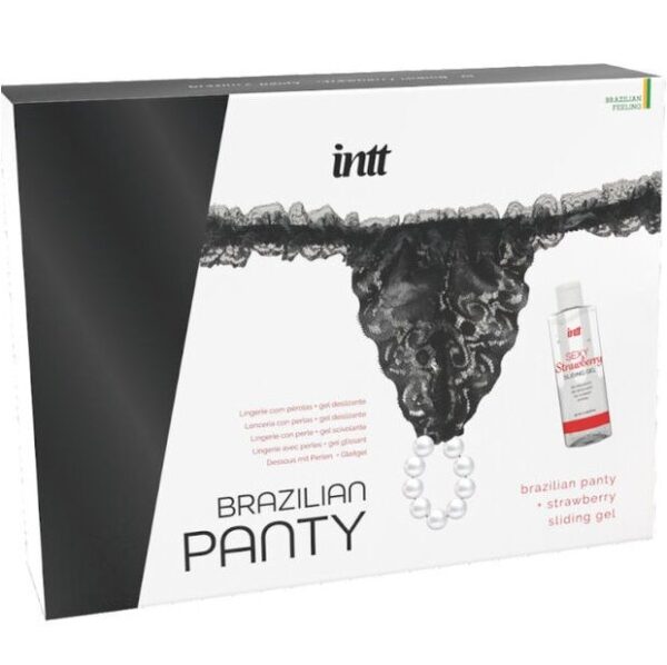 POTENTE - INTT RELEASES - CALÇA PRETA BRASILEIRA COM PÉROLAS E GEL LUBRIFICANTE 50 ML