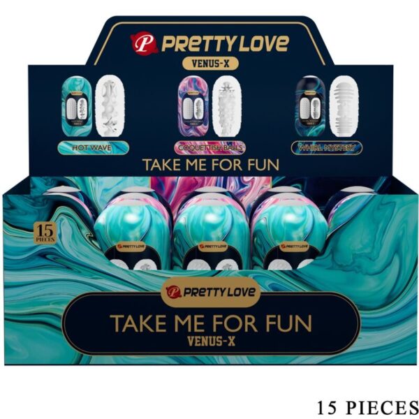 POTENTE - PRETTY LOVE - VENUS X 15 MASTURBADORES MASCULINOS DE SILICONE BRANCO