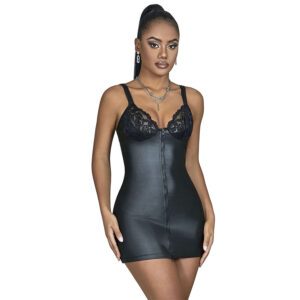 POTENTE - SUBBLIME - 957568 VESTIDO DE COURO COM ZÍPER PRETO S/M