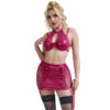 SUBBLIME - 957605 CONJUNTO DE SUTIÃ E SAIA DE COURO VERMELHO S/M - Image 2