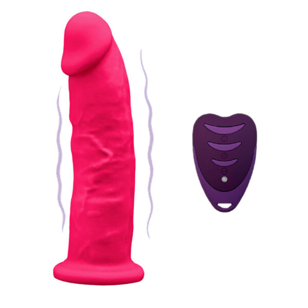 POTENTE - SILEXD - MODELO DE PÊNIS REALISTA 2 ROSA + CONTROLE REMOTO LRS 17 CM