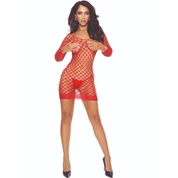 POTENTE - PASSION - BS108 BODYSTOCKING GRID VERMELHO