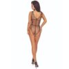 PASSION - BS114 BLACK GRID BODYSTOCKING - Image 2