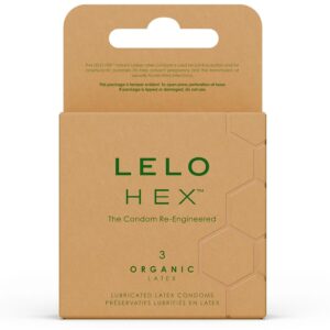 POTENTE - LELO - CAIXA DE PRESERVATIVOS ORGÂNICOS HEX 3 UNIDADES