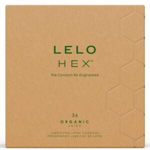 POTENTE - LELO - CAIXA DE PRESERVATIVOS ORGÂNICOS HEX 36 UNIDADES