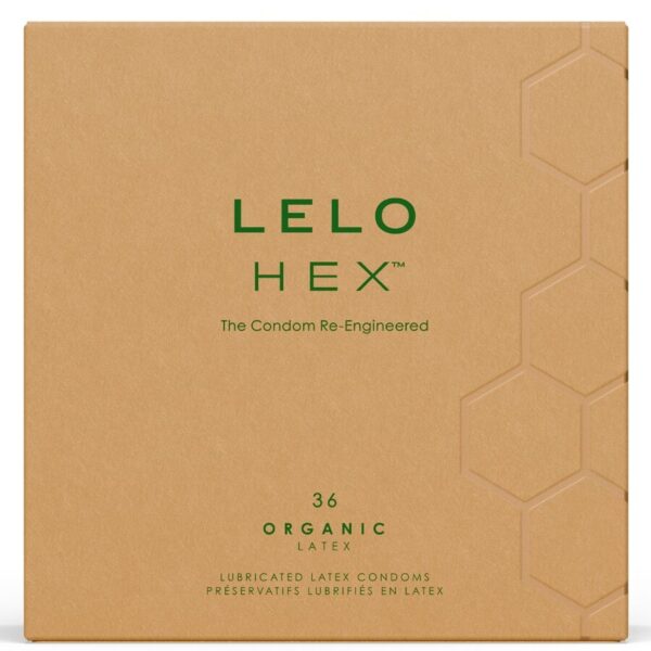 POTENTE - LELO - CAIXA DE PRESERVATIVOS ORGÂNICOS HEX 36 UNIDADES
