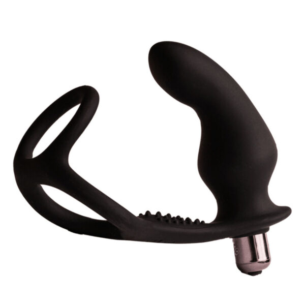 POTENTE - ROCKS-OFF - PLUG ANAL RO-ZEN RRO COM ANEL VIBRATÓRIO PARA PÊNIS PRETO