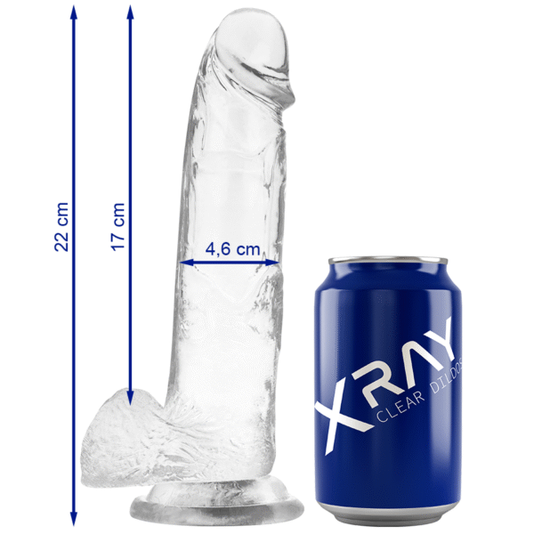 POTENTE - X RAY - DILDO TRANSPARENTE COM BOLAS 22 CM -O- 4.6 CM