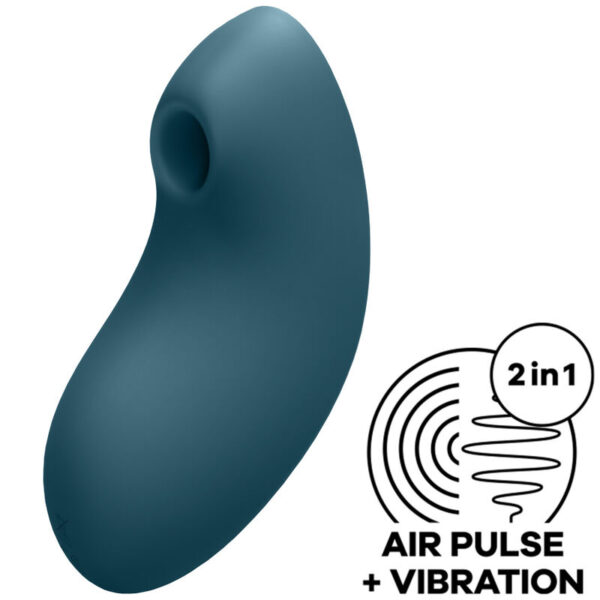 POTENTE - SATISFYER - ESTIMULADOR E VIBRADOR DE PULSO DE AR VULVA LOVER 2 AZUL