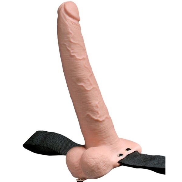 POTENTE - FETISH FANTASY SERIES - ARNÊS AJUSTVEL PÉNIS REALISTA COM BOLAS RECARREGVEIS E VIBRADOR 23 CM