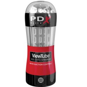 POTENTE - PDX ELITE - STROKER MASTURBADOR VIEWTUBE CONTROLE ONDAS ESTIMULANTES TRANSPARENTES