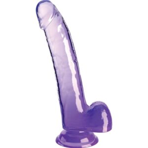 POTENTE - KING COCK - CLEAR DILDO COM TESTÍCULOS 20.3 CM ROXO