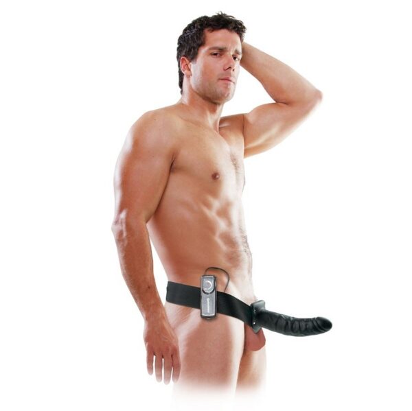 POTENTE - FETISH FANTASY SERIES - 19 CM VIBRATÓRIO OCO STRAP-ON PRETO