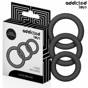 POTENTE - ADDICTED TOYS - CONJUNTO DE ANÉIS DE SILICONE MODELO 1