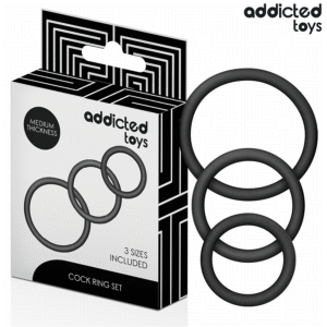 POTENTE - ADDICTED TOYS - CONJUNTO DE ANÉIS DE SILICONE MODELO 2
