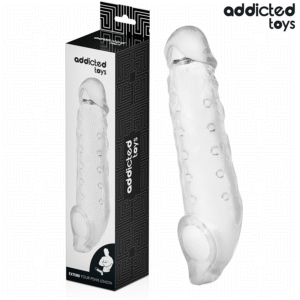 POTENTE - ADDICTED TOYS - EXTENSÃO DE PÊNIS TRANSPARENTE TAMANHO S 23 CM