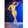 CHILIROSE - CR 4866 CONJUNTO DE BLUSA E SHORTS VERDE NEON P/M - Image 3