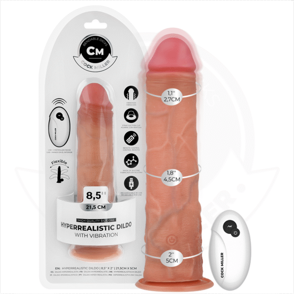 POTENTE - COCK MILLER - DILDO REALISTA COM VENTOSA E VIBRAÇÃO COM CONTROLE REMOTO 21