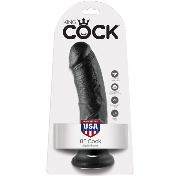 POTENTE - KING COCK - 8 DILDO PRETO 20.3 CM