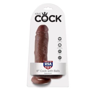 POTENTE - KING COCK - 8" PENE REALÍSTICO MARRÓN 20.3 CM
