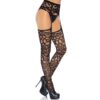 LEG AVENUE - SCROLL LACE GARTER BELT MEIAS TAMANHO ÚNICO - Image 2