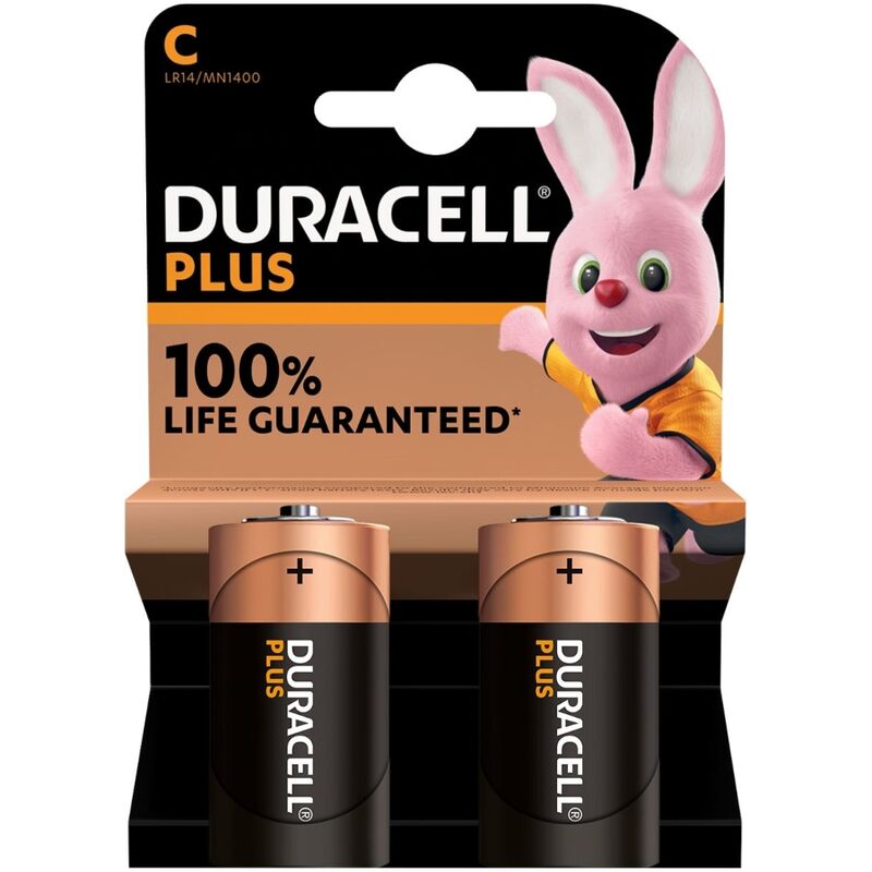 POTENTE - DURACELL - BATERIA PLUS POWER ALCALINA C LR14 2 UNIDADES