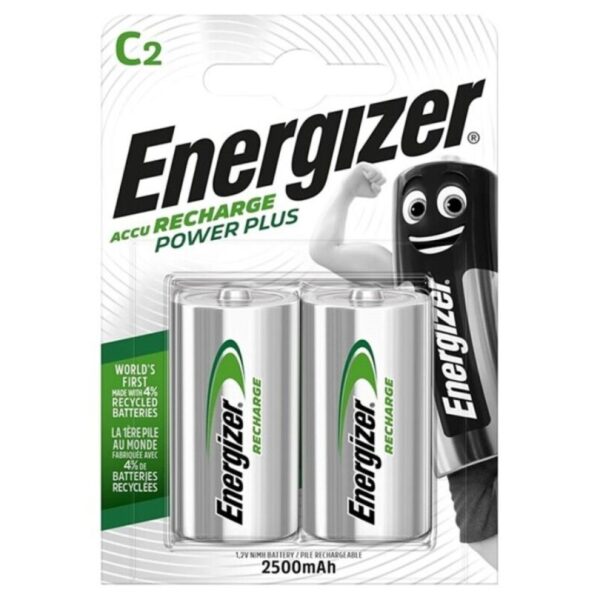POTENTE - ENERGIZER - BATERIA RECARREGVEL POWER PLUS HR14 C 2500mAh 2 UNIDADE