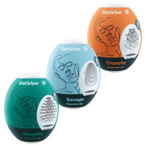 POTENTE - SATISFYER - 3 OVOS MASTURBADORES NAUGHTY
