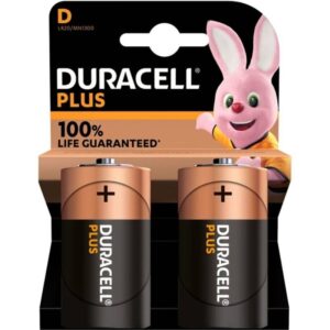POTENTE - DURACELL - BATERIA ALCALINA PLUS POWER 100 D LR20 2 UNIDADES