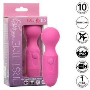 POTENTE - CALEXOTICS - FIRST TIME MASSAGEADOR RECARREGÁVEL 10 VIBRAÇÕES ROSA