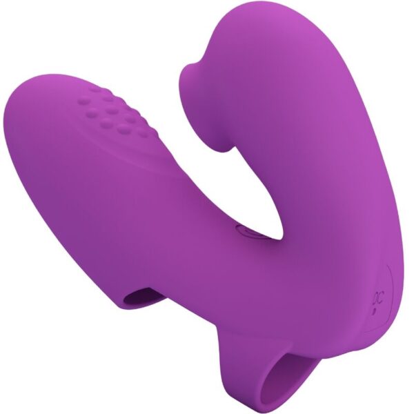 POTENTE - PRETTY LOVE - VIBRADOR DE DEDO ATHENA COM ESTIMULADOR DE CLITÓRIS ROXO
