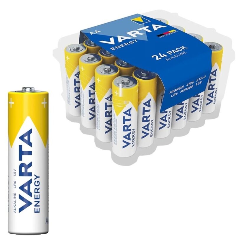 POTENTE - VARTA - PILHA ALCALINA ENERGÉTICA AA LR6 PACK*24 PILHAS