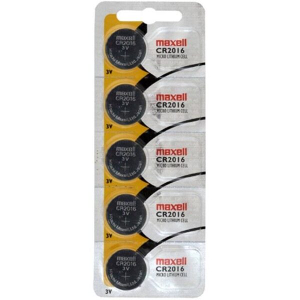 POTENTE - MAXELL - CR2016 3V BLISTER DE CÉLULA DE LÍTIO BUTTON*5