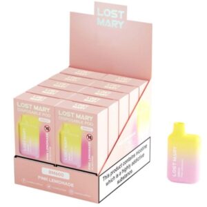 POTENTE - LOST MARY - (EXPOSITOR PROFESSIONAL PACK -10 UNIDADES) BM600 NICOTINE VAPER 2% DESCARTÁVEL PINK LIMONADE