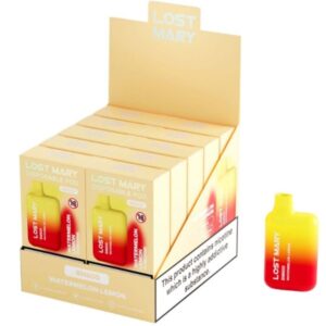 POTENTE - LOST MARY - (EXPOSITOR PROFESSIONAL PACK -10 UNIDADES) BM600 NICOTINE VAPER 2% DESCARTÁVEL MELANCIA LIMÃO