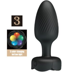 POTENTE - PRETTY LOVE - OSBORN PLUG ANAL COM LUZ LED PRETO 9