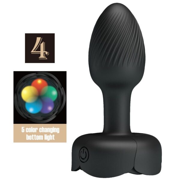 POTENTE - PRETTY LOVE - OLMAN PLUG ANAL COM LUZ LED PRETO 8