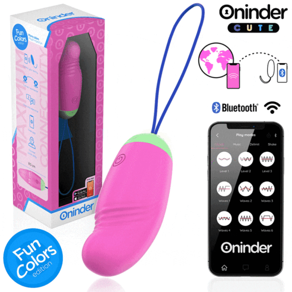 POTENTE - ONINDER CUTE - OVO VIBRO-GIRATÓRIO LOVE PLEASURE 360 SILICONE - APLICATIVO MUNDIAL GRATUITO