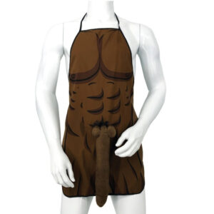 POTENTE - DIABLO PICANTE - AVENTAL MUSCULAR COM PÊNIS 3D EM TOM MARROM