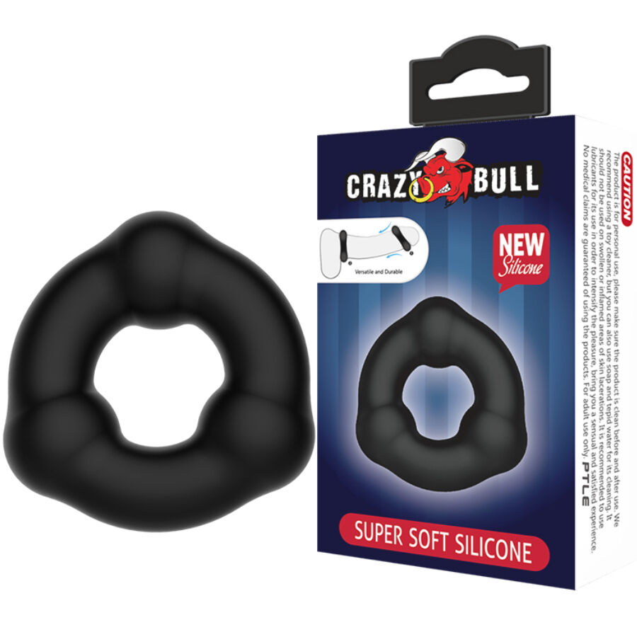 POTENTE - CRAZY BULL - ANEL DE SILICONE SUPER MACIO COM NÓDULOS