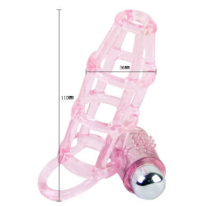 POTENTE - BAILE - CAPA E ANEL DE SILICONE DOCE 10 RITMOS PARA O PÊNIS ROSA