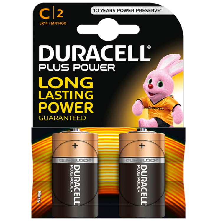 POTENTE - DURACELL - BATERIA PLUS POWER C LR14 2 UNIDADES