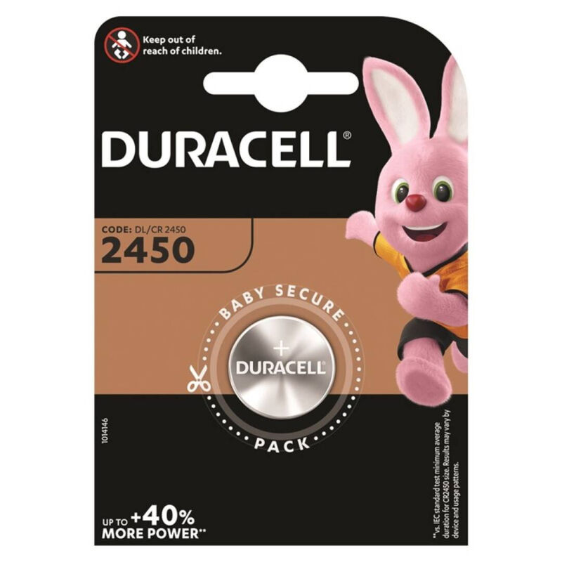 POTENTE - DURACELL - BATERIA BOTO LITIO CR2450 3V 1 UNIDADE