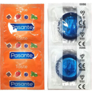 POTENTE - PASANTE - SACO DE PRESERVATIVO SABOR BLUEBERRY 144 UNIDADES