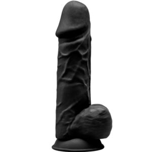 POTENTE - SILEXD - MODELO 1 PÊNIS REALÍSTICO PREMIUM SILEXPAN SILICONE PRETO 21.5 CM