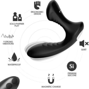 POTENTE - ARMONY - STORM VIBRADOR ANAL PRÓSTATA E PLUG CONTROLE REMOTO PRETO